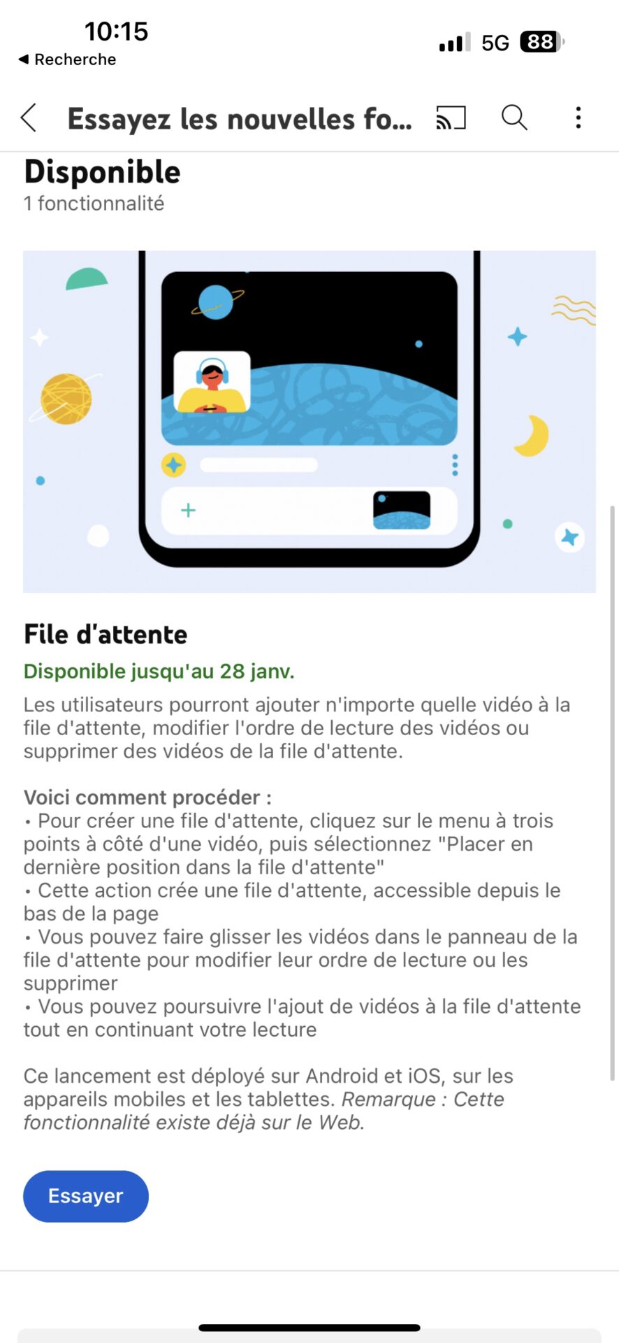 YouTube sur iOS et Android a enfin sa file d attente de vidéos