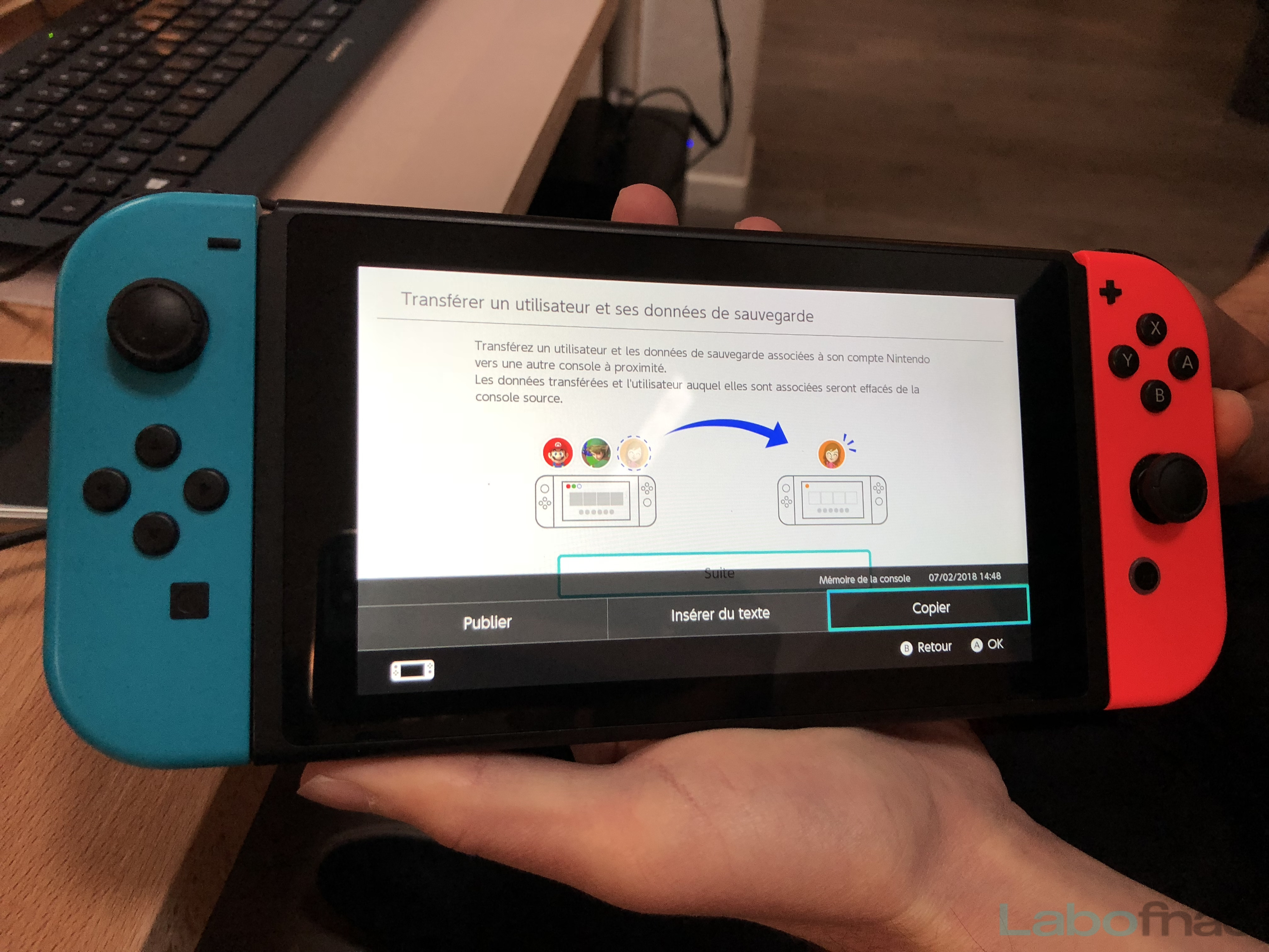 Nintendo Switch transfert de données 4