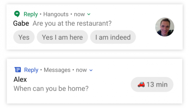 Tests de réponse automatique dans Hangouts et Android Messages