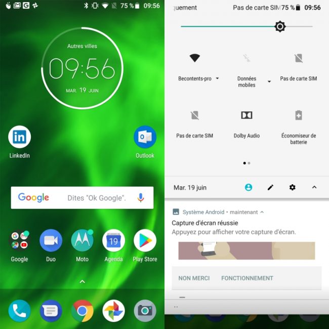 Android sur le Motorola Moto G6