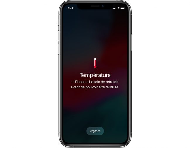 iPhone température alerte