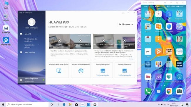 PC Manager sur le Huawei MateBook D 14 (2020)