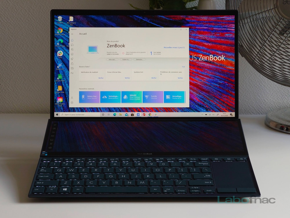Test ZenBook Duo 14 (UX482) : un PC portable à 2 écrans bien pensé