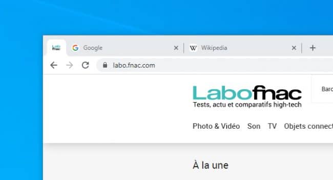 Google Chrome onglet épinglé