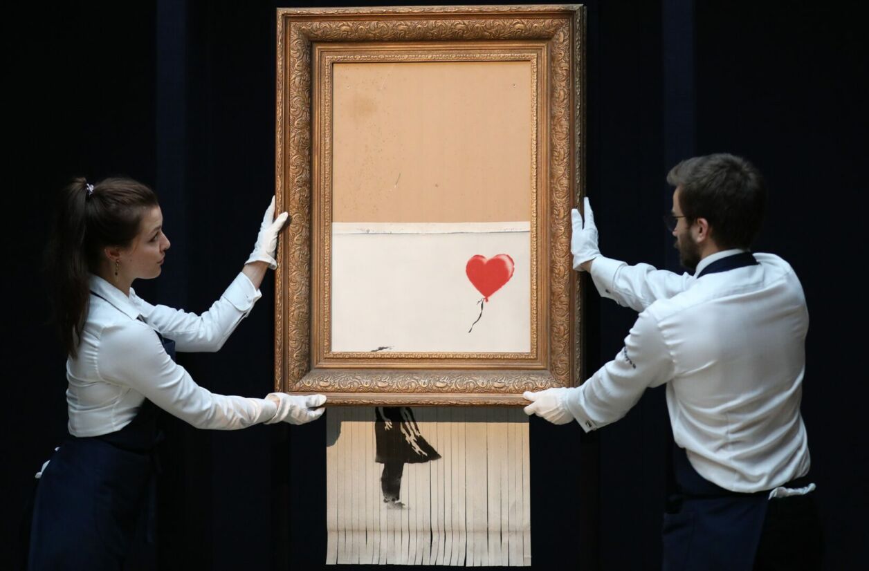 Sotheby’s dévoile Love is in the Bin (12 octobre 2018) à Londres.