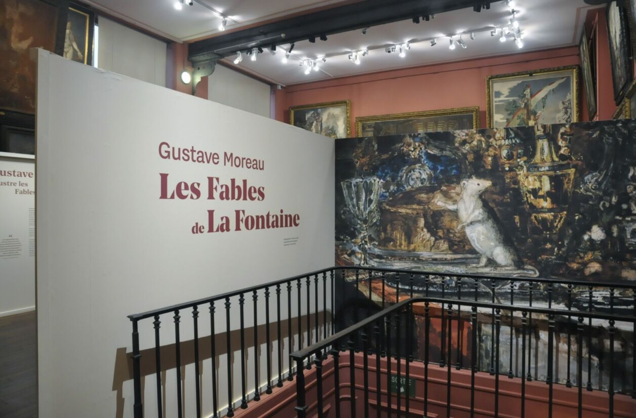 Vue de l'exposition "Gustave Moreau, Les Fables de la Fontaine"