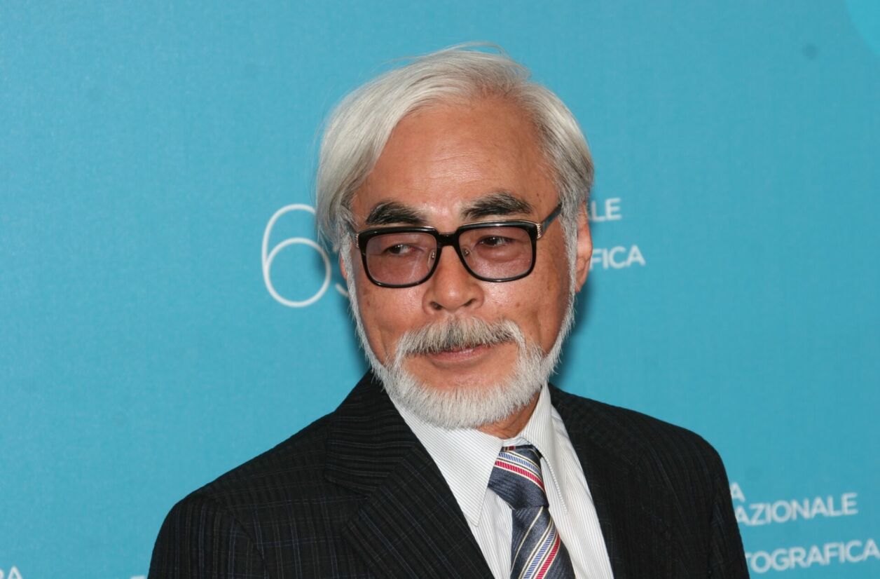 Hayao Miyazaki lors de la présentation de "Ponyo sur la Falaise" au Festival de Venise (2008)