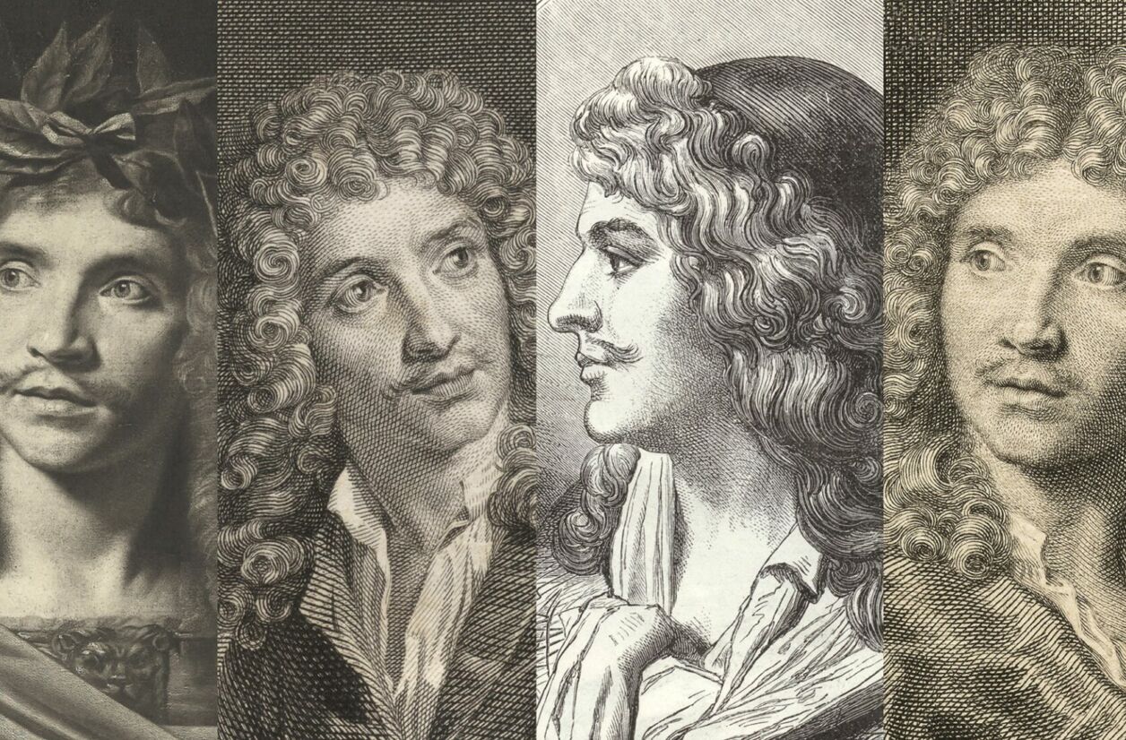 Quatre portraits gravés de Molière (1622-1673)