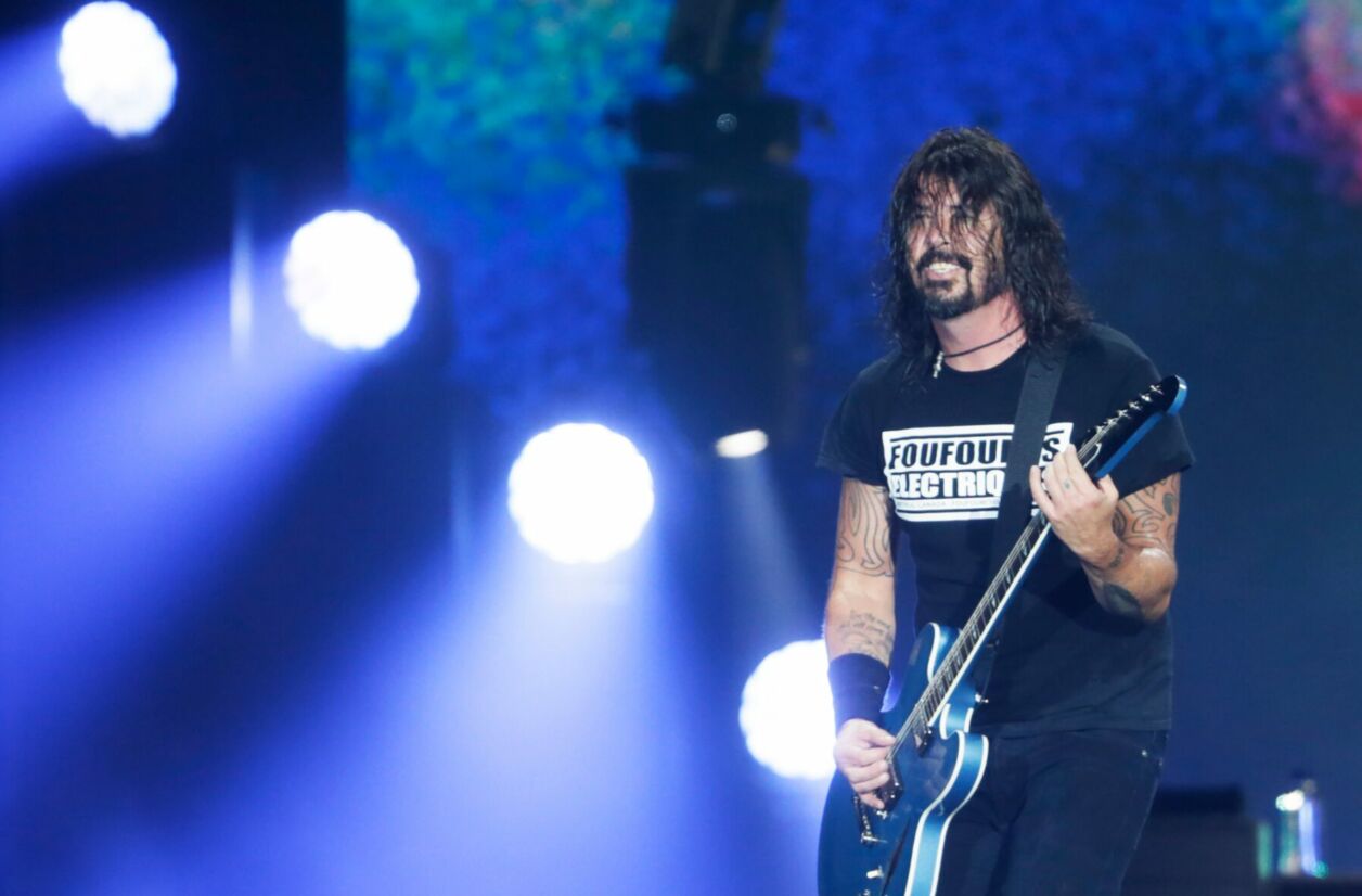 Dave Grohl, leader des Foo Fighters, lors du festival Rock In Rio (2019)