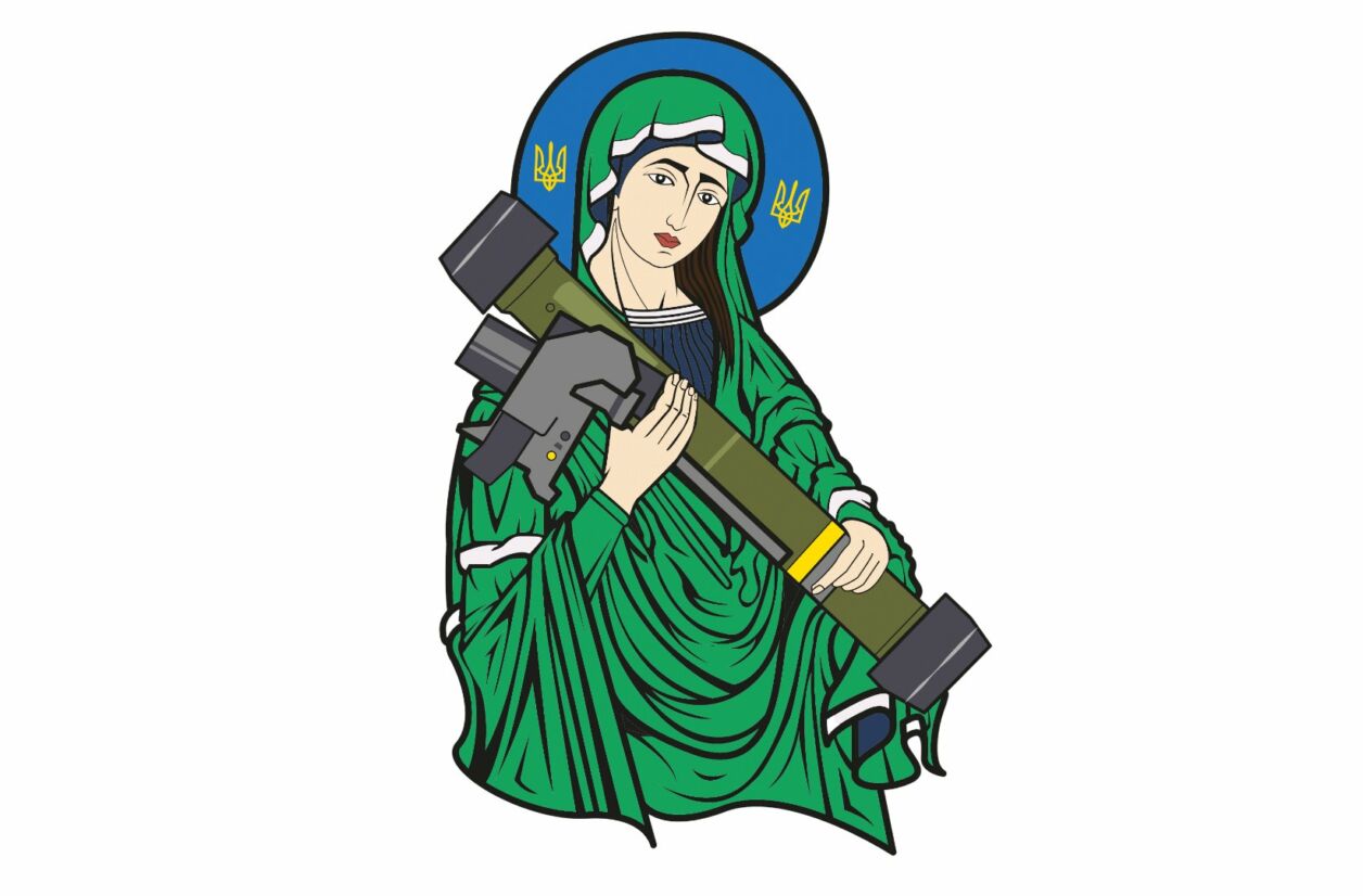 Saint Javelin, le mème qui illustre la guerre russo-ukrainienne.