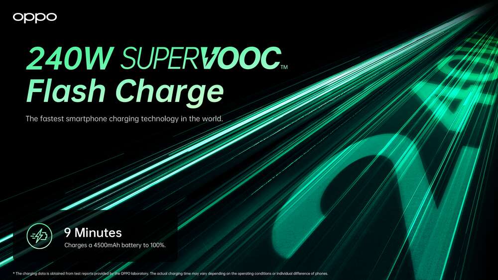 Oppo présente sa charge ultra rapide SuperVooc 240 W, qui permettrait une charge complète en 9 minutes.