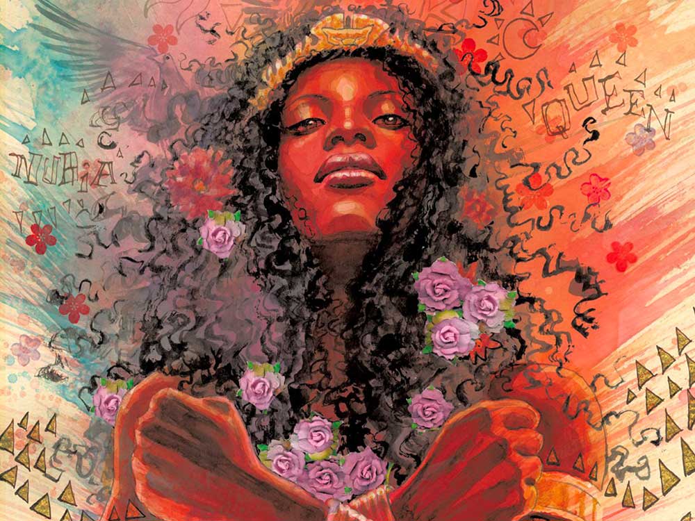 “Nubia Coronation Special #1” par DC Comics, variant de couverture illustré par David Mack.