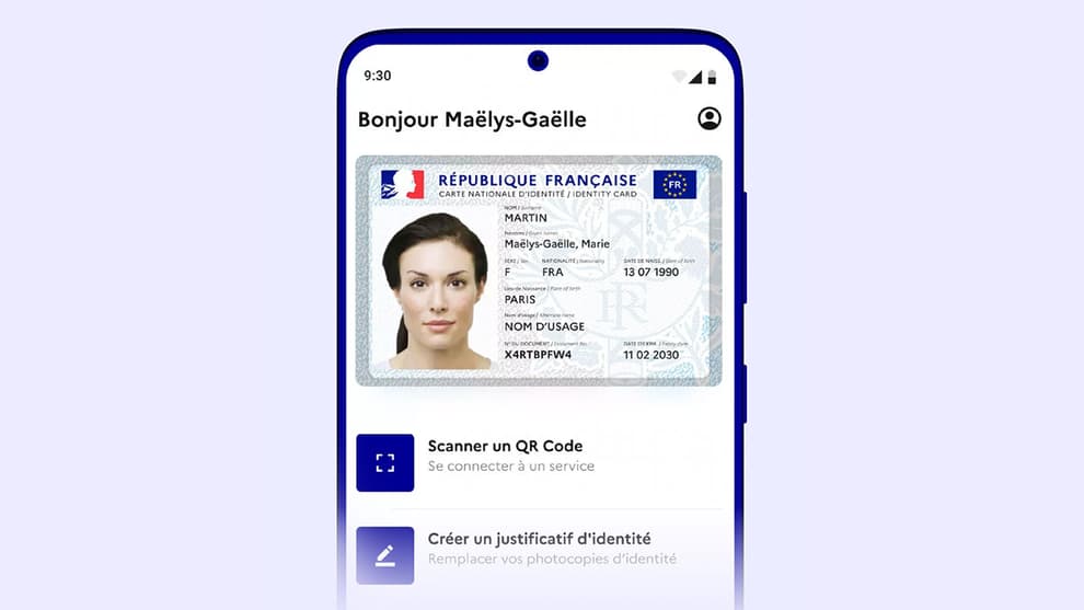 Une application pour avoir ses données d'identité dans son téléphone.