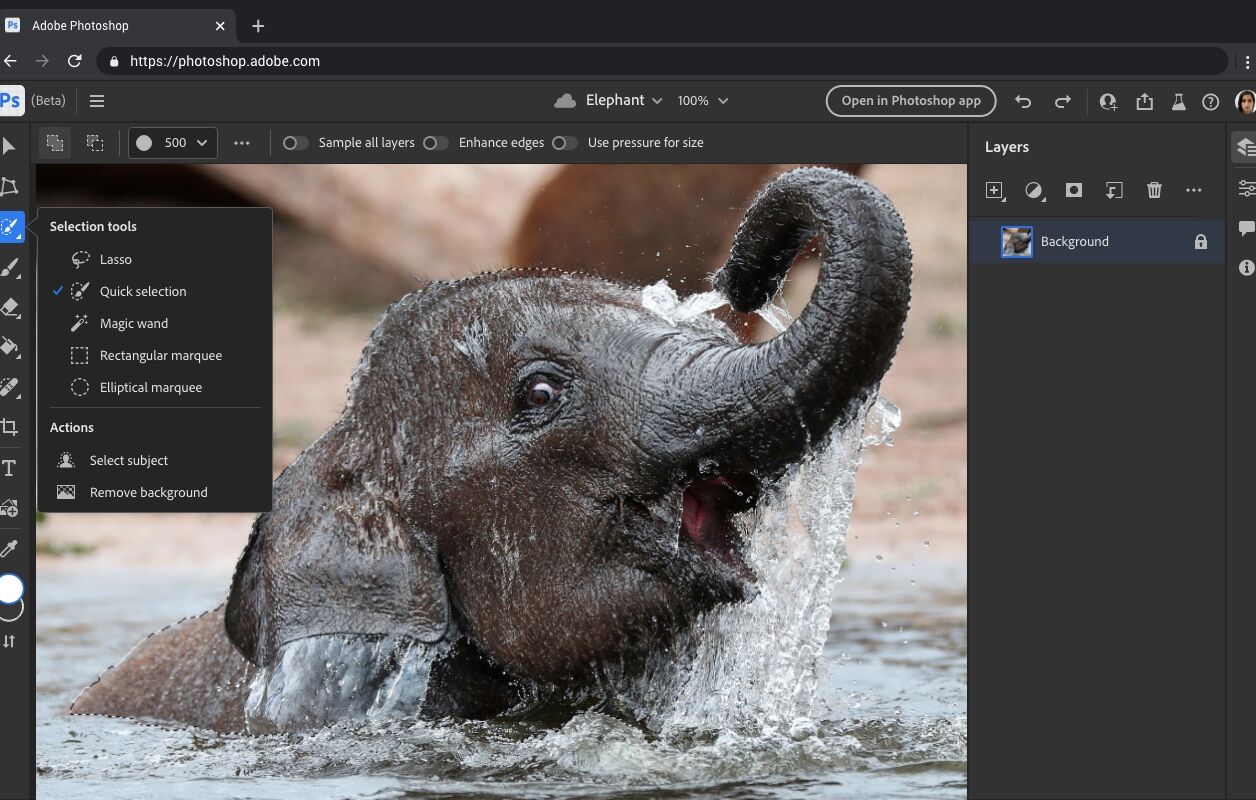 Adobe Photoshop dans sa version web