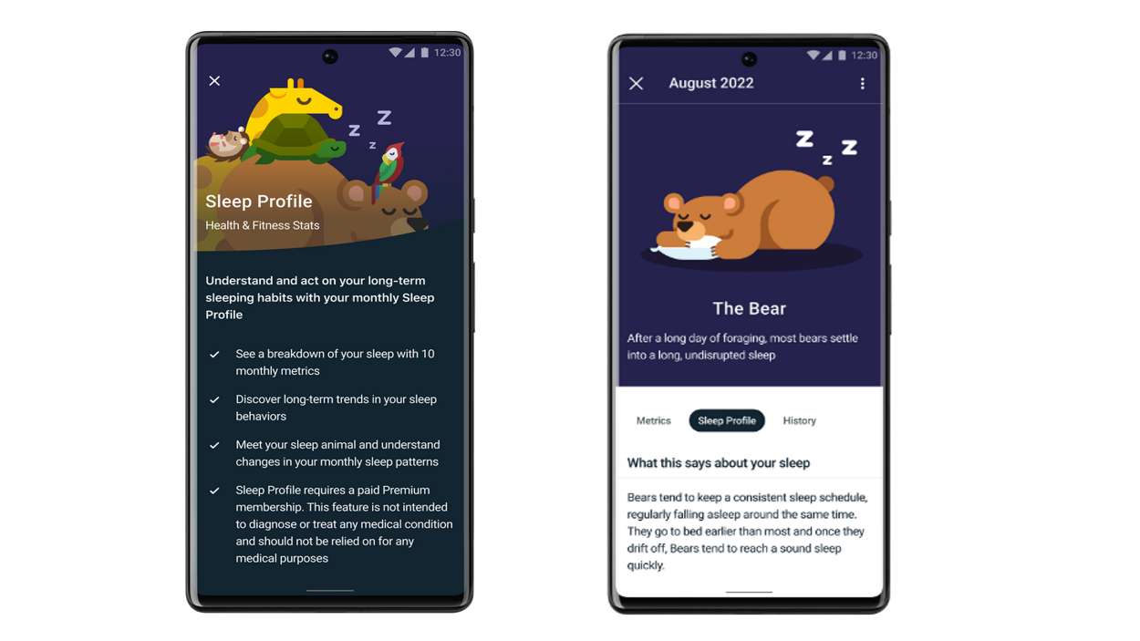 Avec Fitbit Premium, les utilisateurs peuvent découvrir leur profil de sommeil. Êtes-vous plutôt ours ou dauphin ? 