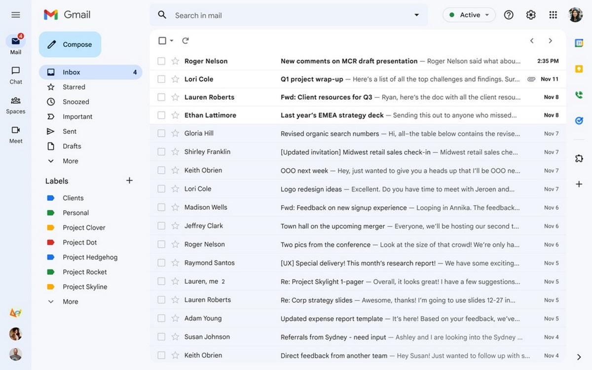 Gmail version Material Design 3