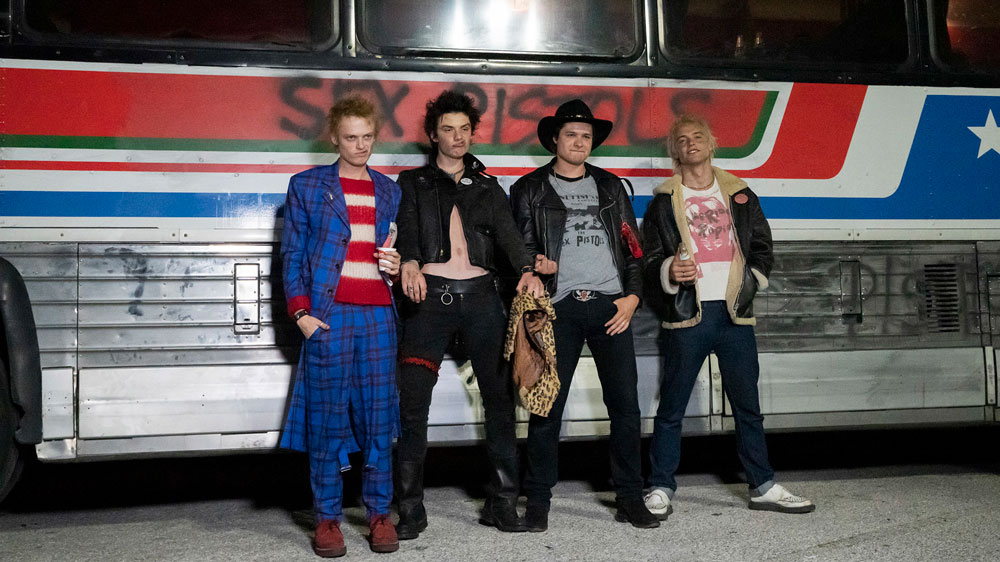 Johnny Rotten, Sid Vicious, Steve Jones, Paul Cook, malgré les vives tensions, composent la formation la plus punk et emblématique des Sex Pistols après l'éviction de Glen Matlock notamment.