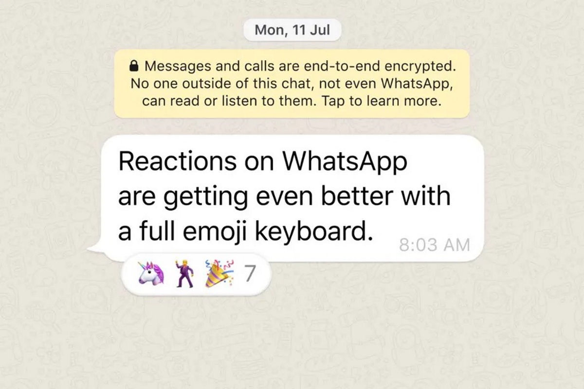 Les réactions sur WhatsApp