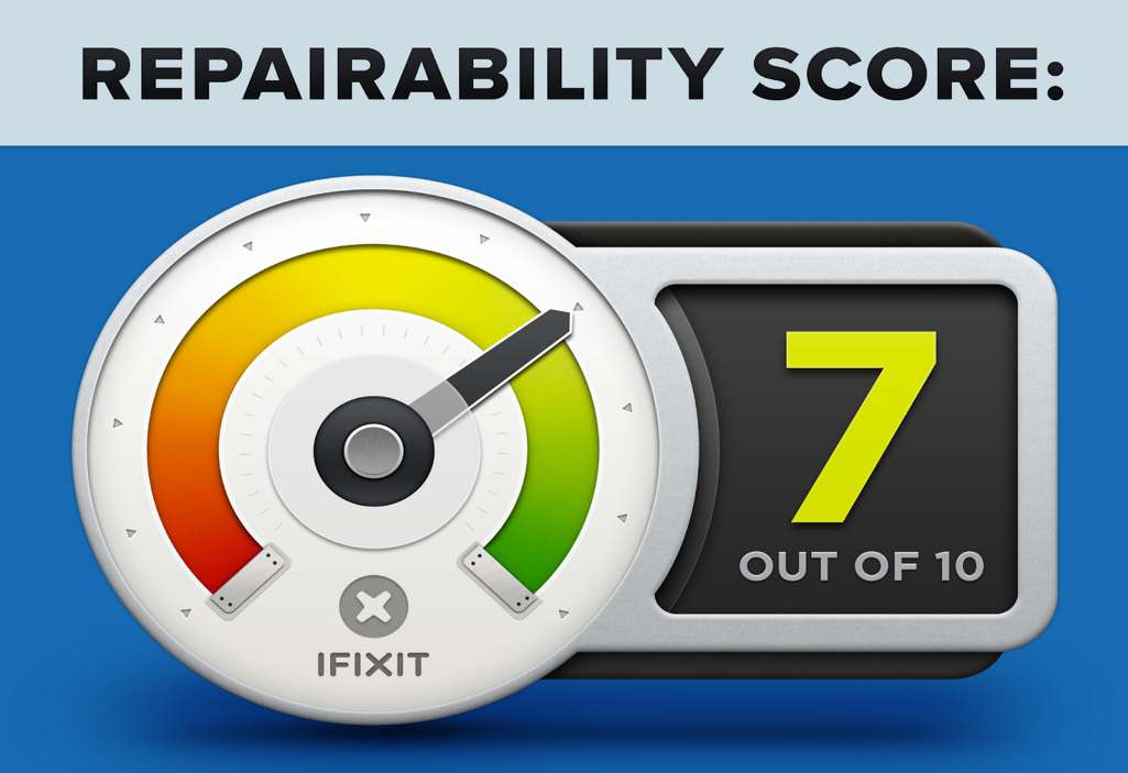 A repairability index of 7 out of 10 attributed by iFixit to the iPhone 14.