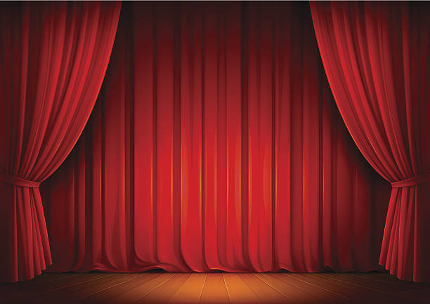 Red Theatre Stage Curtains - Vector Illustration