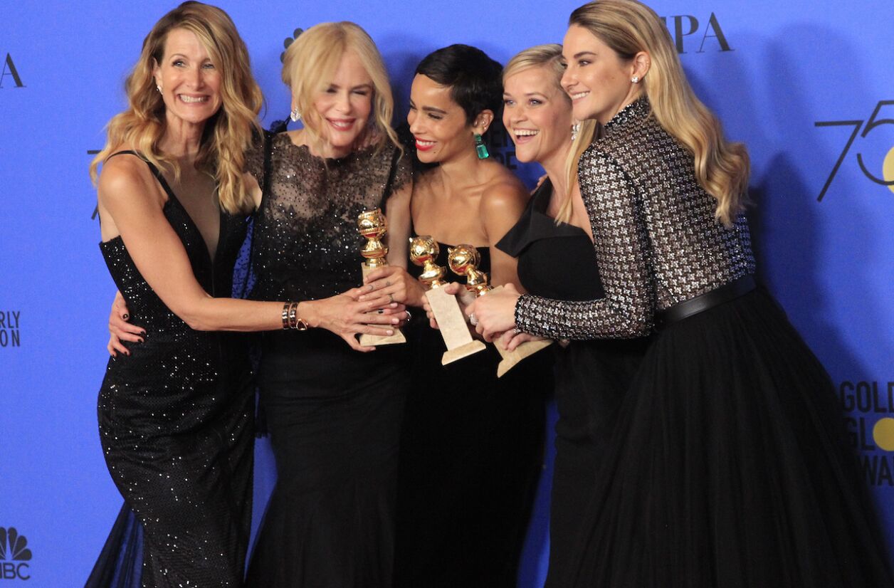 Laura Dern, Nicole Kidman, Zoe Kravitz, Reese Witherspoon et Shailene Woodley aux 75e Golden Globes (2018).