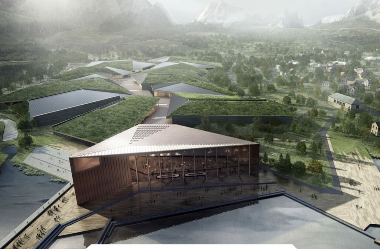 Modélisation du projet de centre de données Kolos, en Norvège, qui promet d'être un modèle en matière d'écologie.
