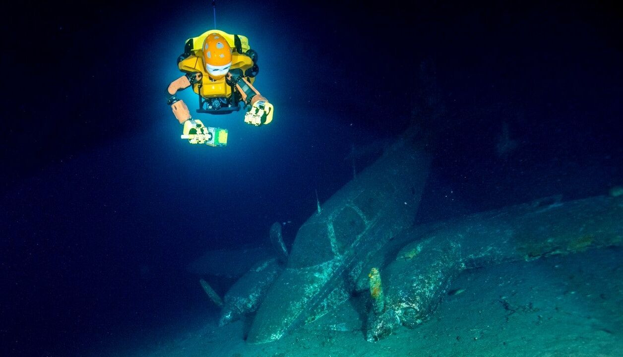 OceanOneK, lors d'une expédition à 67m de profondeur.