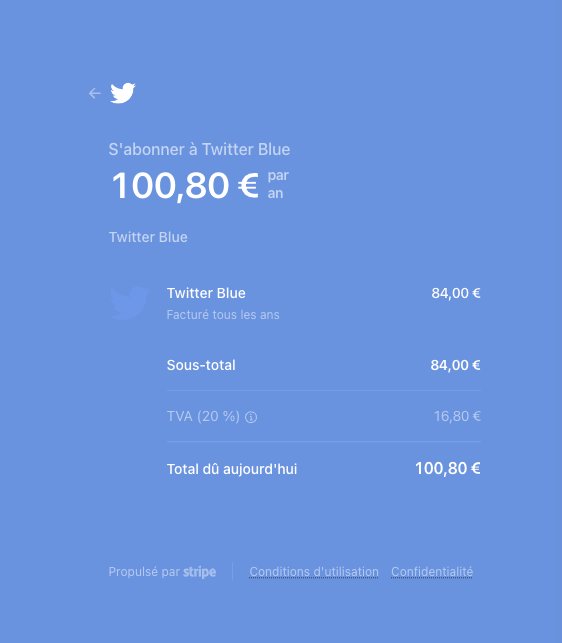 Twitter blue france prix