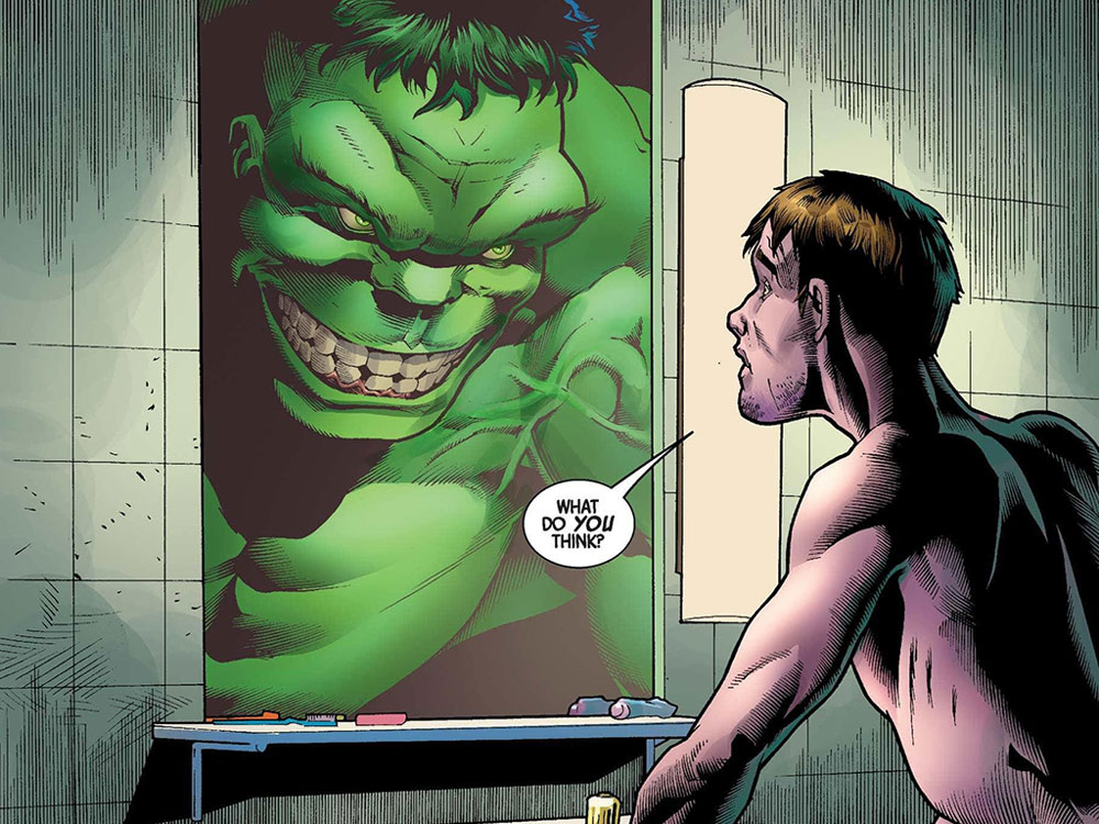Le plus effrayant avec Hulk, c'est souvent l'image qu'il nous renvoie de nous même.