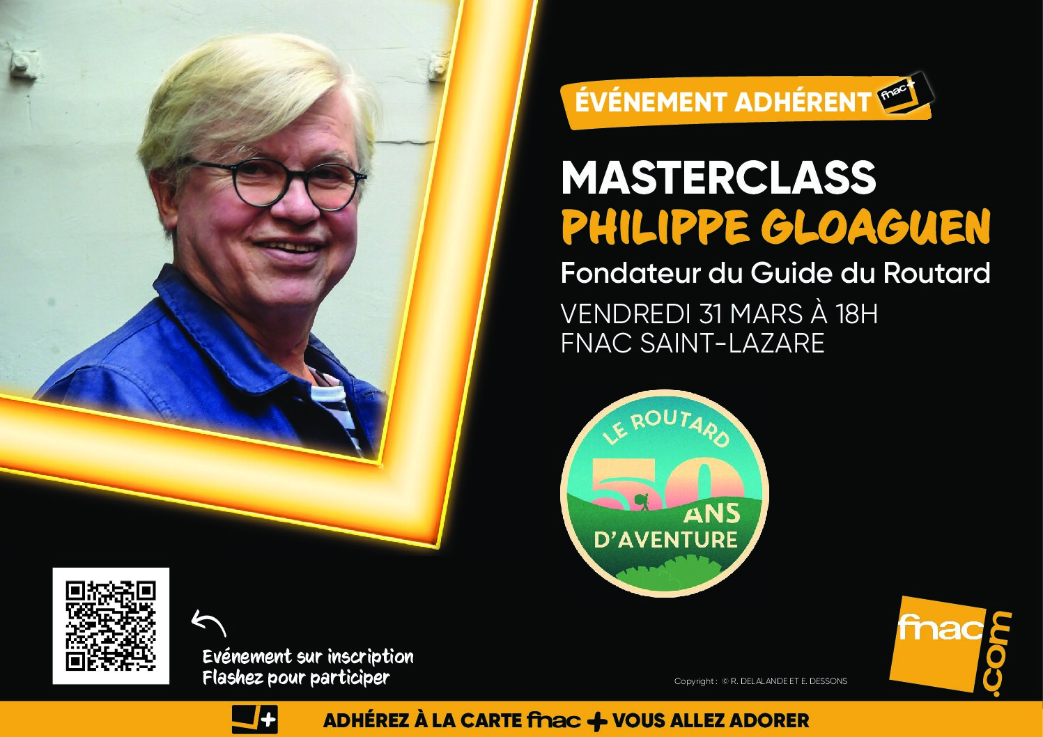Masterclass 50 ans du Routard - Phillipe Gloaguen à la Fnac Saint Lazare