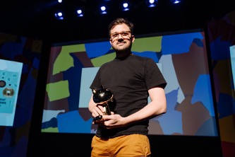 Martin Panchaud lors de la remise des prix du FIBD 2023.