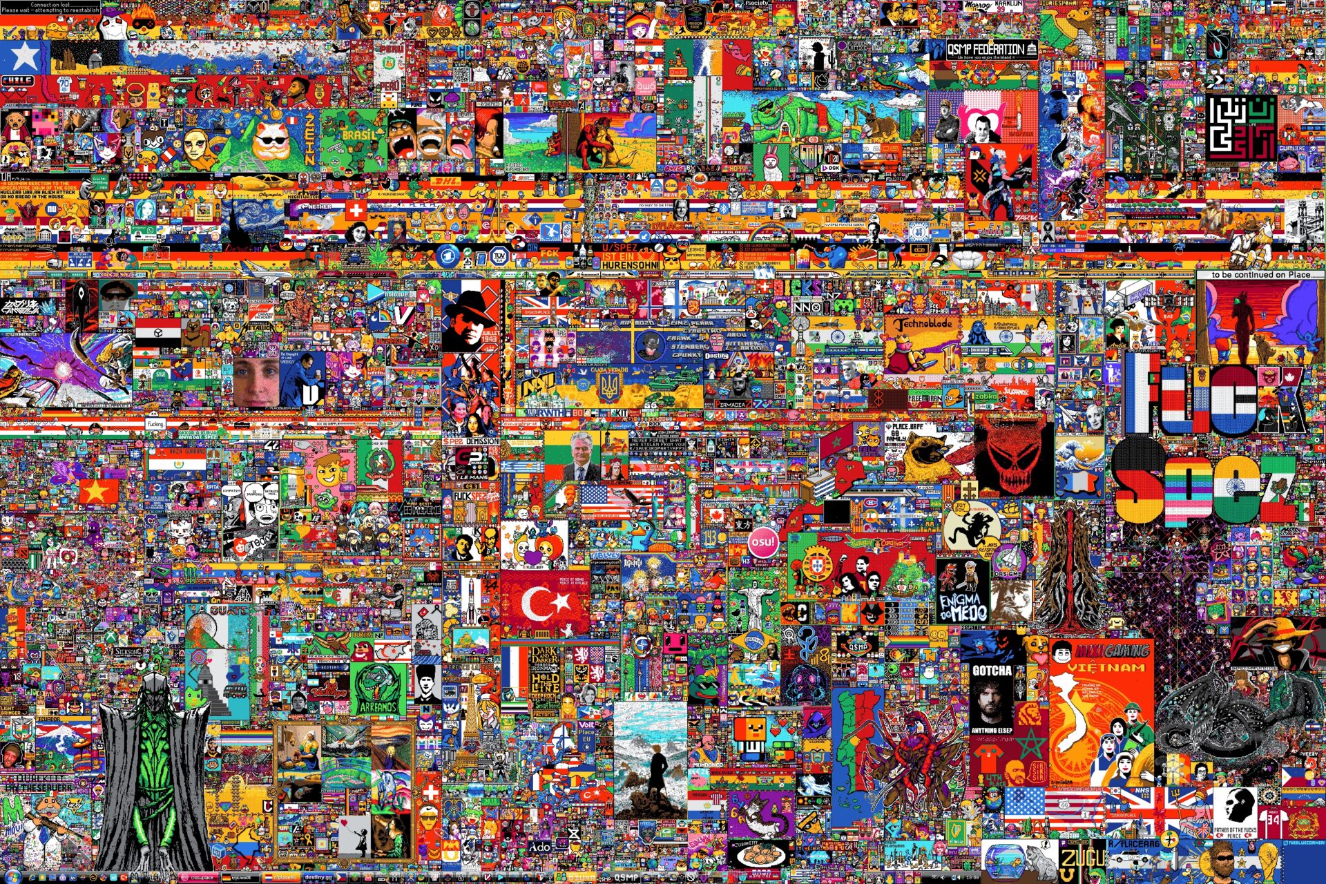 r/place découvrez le résultat final de la Pixel War 2023