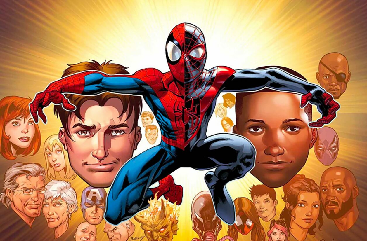 Peter Parker et Miles Morales doivent se partager une même identité super-héroïque, celle du très célèbre Spider-Man.