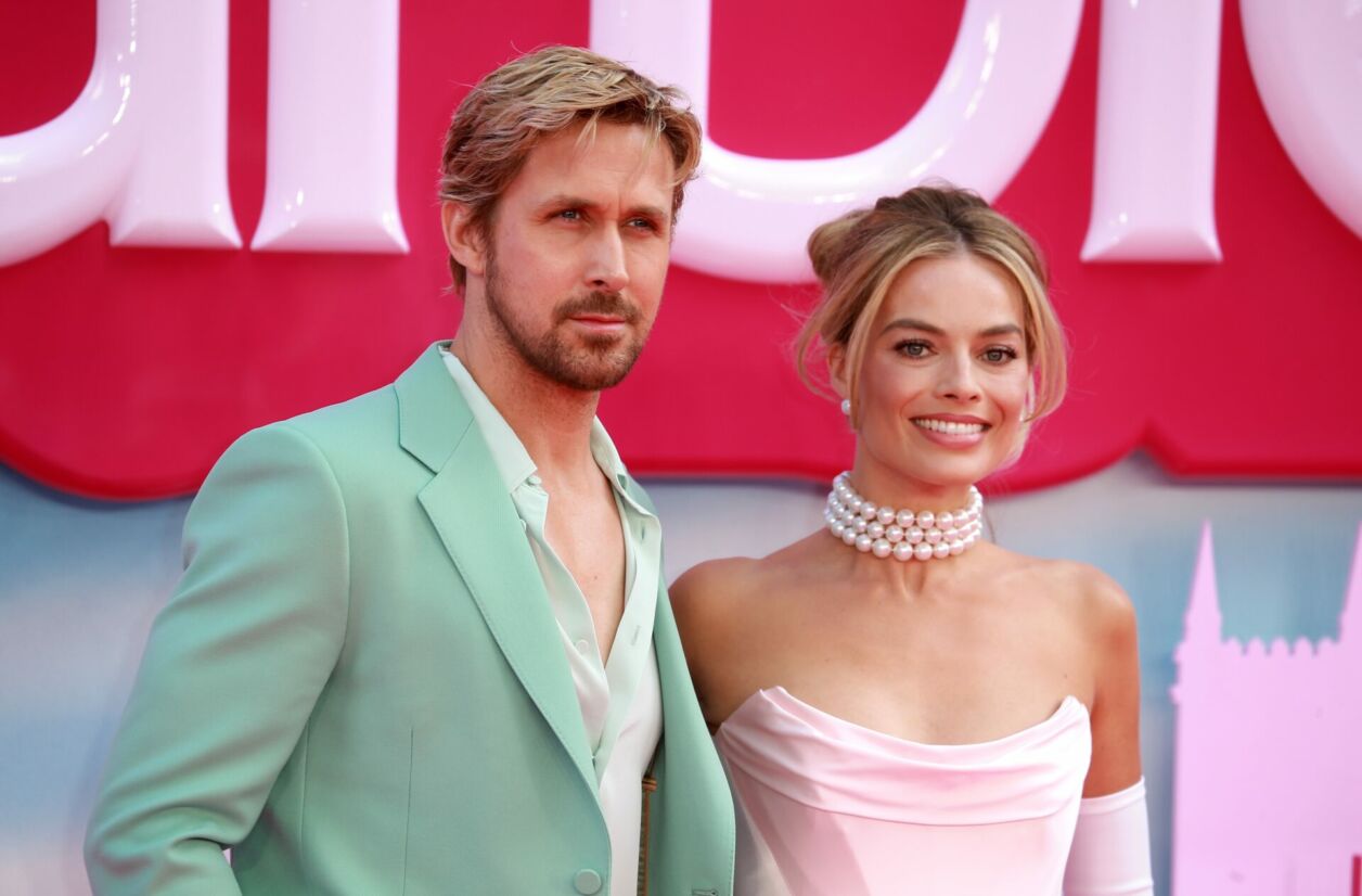 Ryan Gosling et Margot Robbie lors de la promotion de "Barbie".