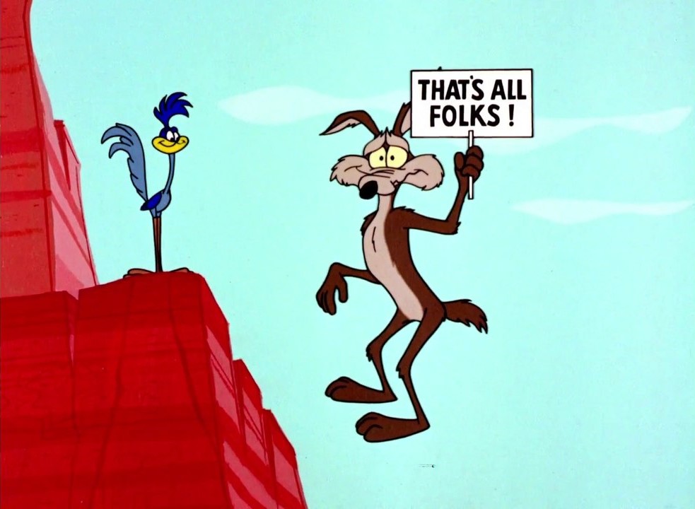 Bip Bip et Coyote dans la série des "Looney Tunes".