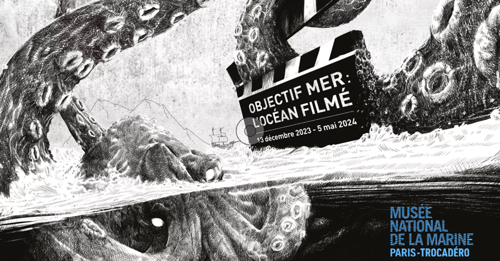 L'affiche de l'exposition “Objectif mer : l'océan filmé“.