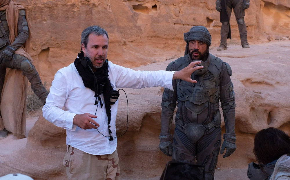 Denis Villeneuve sur le tournage du premier film “Dune”.