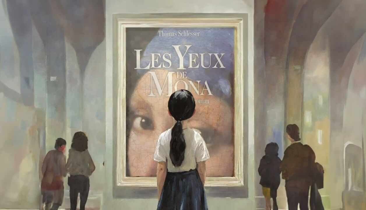 Illustration de la bande-annonce présentant le roman “Les Yeux de Mona”.