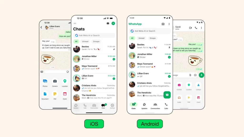 WhatsApp nouvelle interface