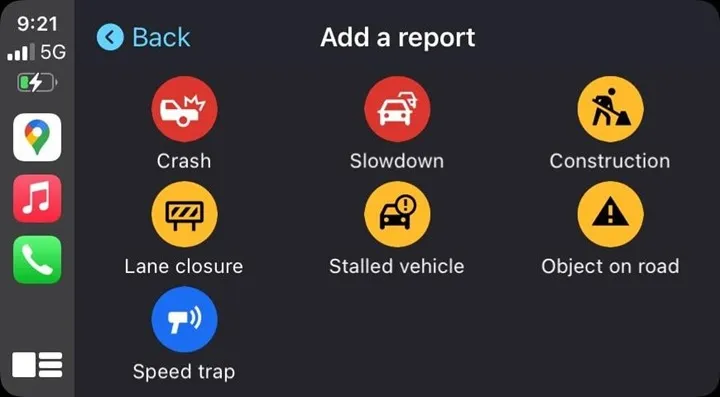 Apple CarPlay Google Maps accident