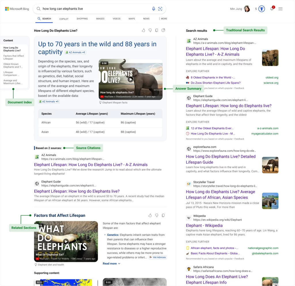 Microsoft Bing IA résumé