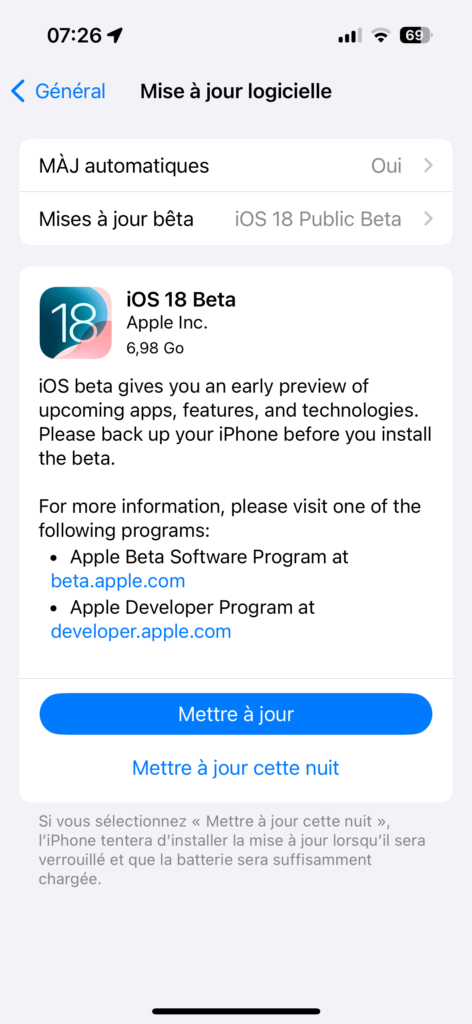 iOS 18 beta