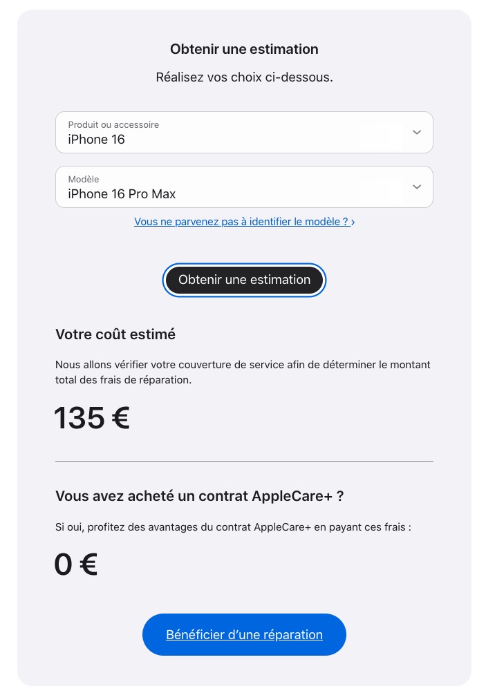 Remplacement batterie iPhone 16 Pro