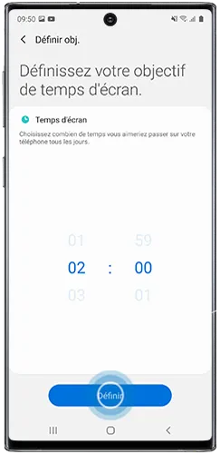 Temps d'écran Android Samsung.