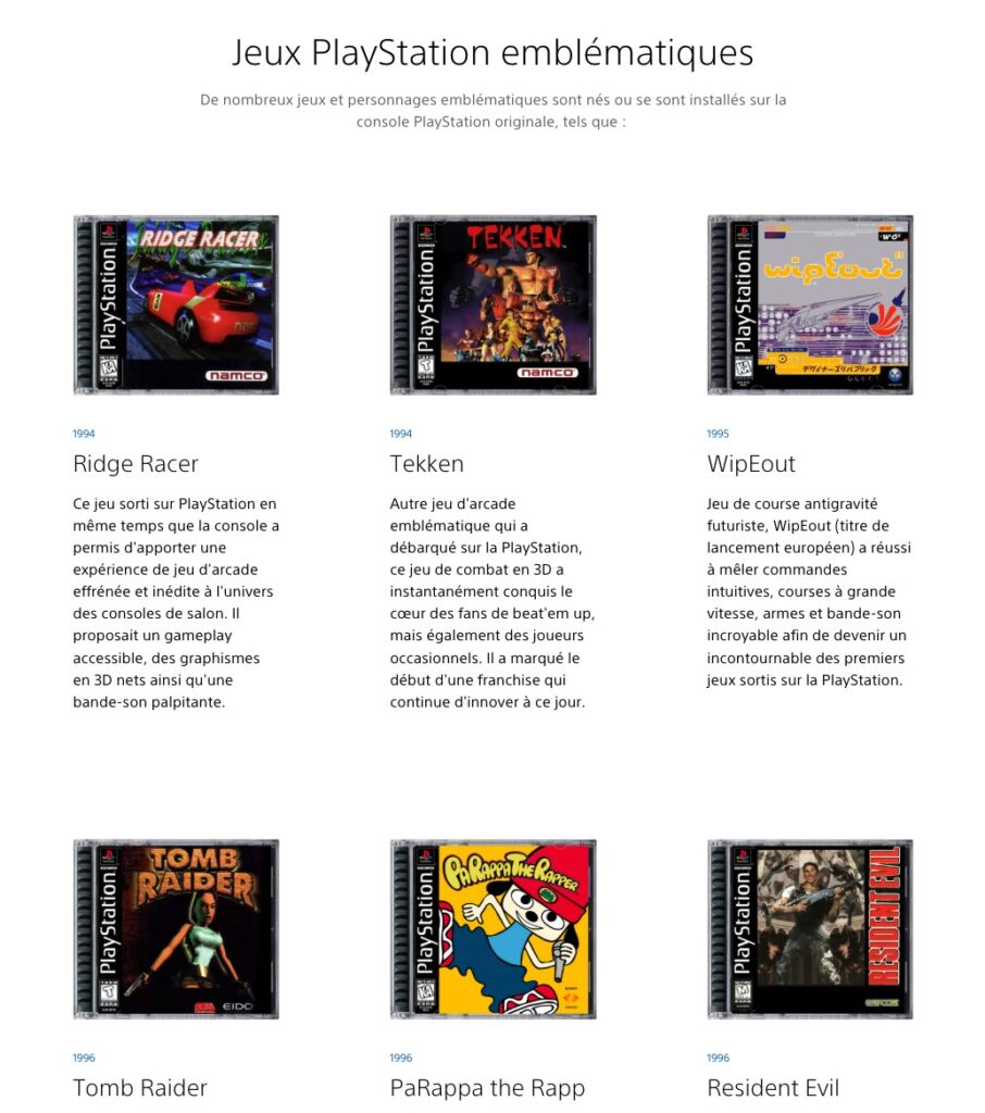 30 ans playstation jeux emblématiques