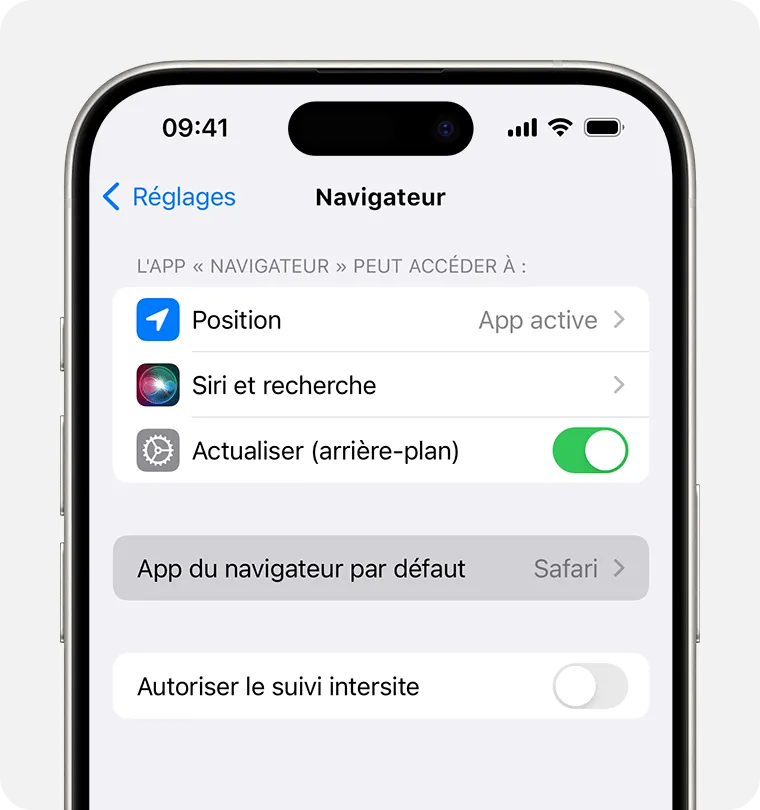 Modifier navigateur iOS