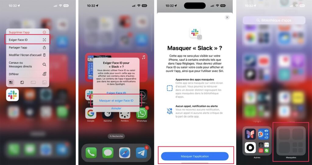 iPhone masquer applications tuto