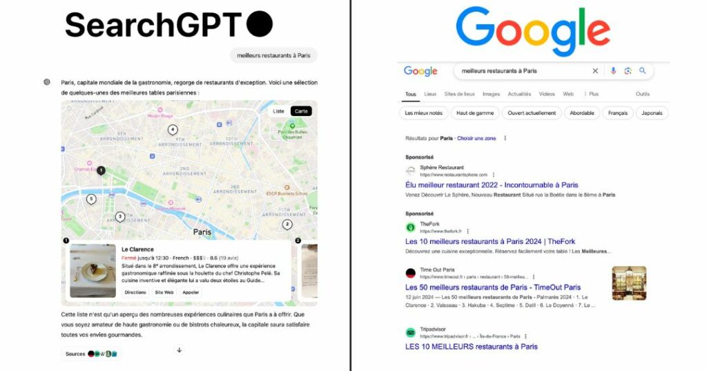 SearchGPT vs Google