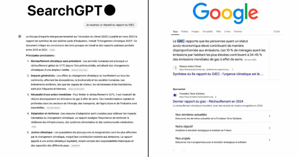 SearchGPT vs Google