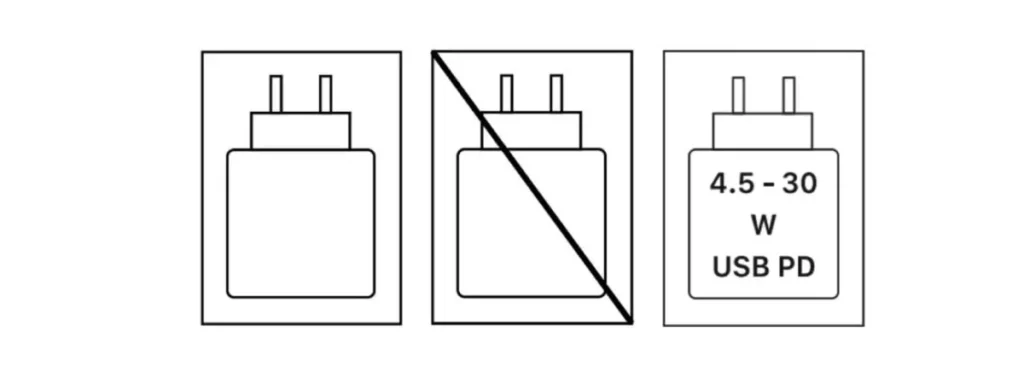 Signalétique ANFR chargeur usb-c